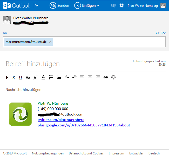Signatur in E-Mail