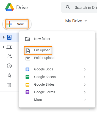 Direkter Bildlink bei Google Drive