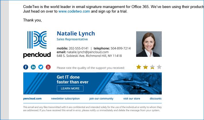 Vollständiger E-Mail-Signaturblock