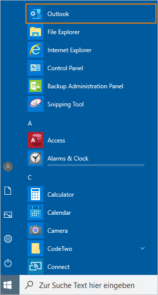 Outlook 2019 starten