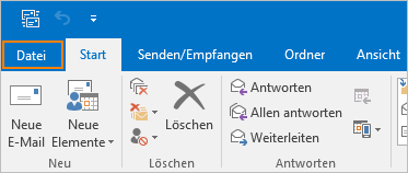 E-Mail-Einstellungen in Outlook