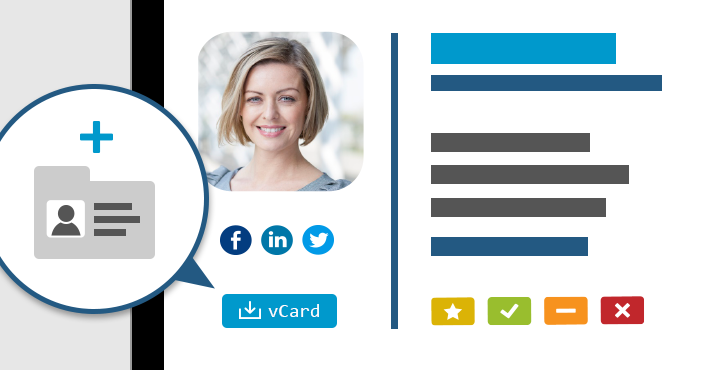 VCards in email signatures