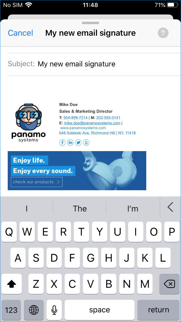 E-Mail-Signatur in iOS
