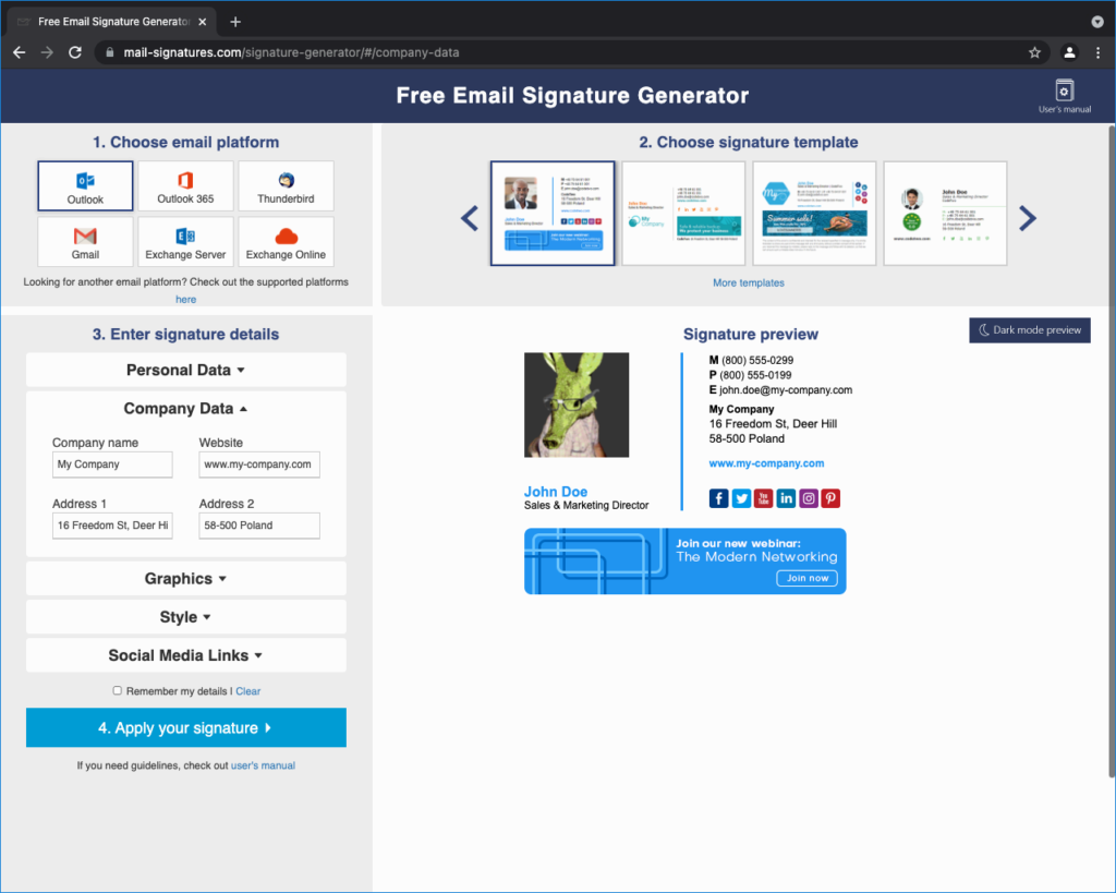 Signaturgenerator für Apple Mail