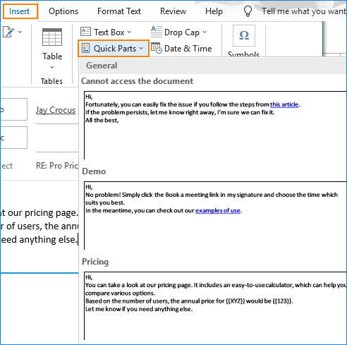 Vorgefertigte Antworten in Outlook einfügen