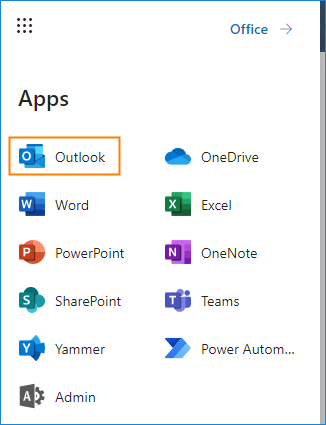 Öffnen von Outlook im Web