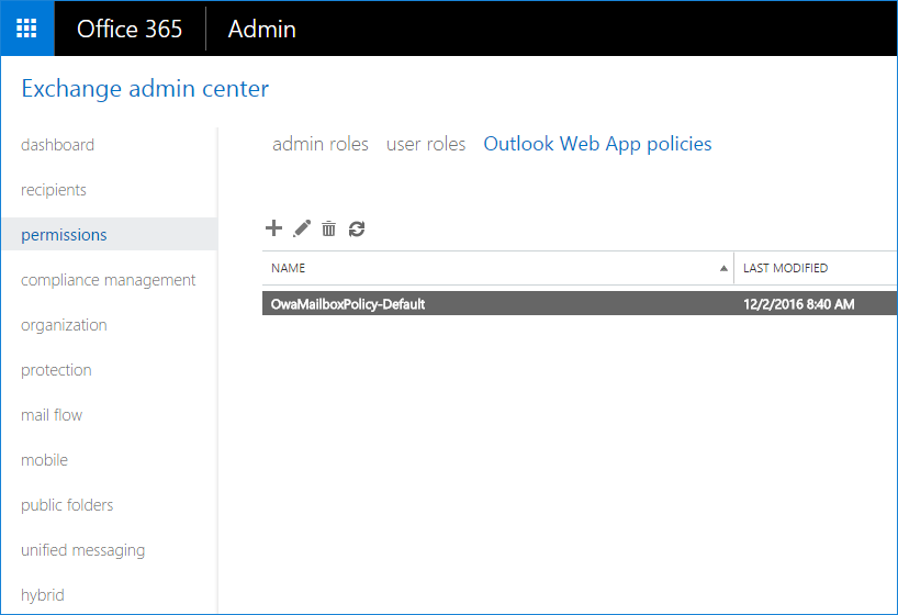 OWA-Berechtigungen im Exchange Admin Center
