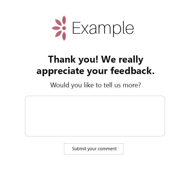 Ein Beispiel für ein Feedback-Formular nach der Umfrage