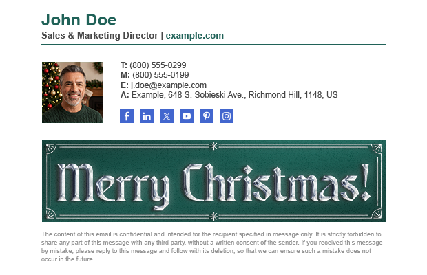 E-Mail-Signatur mit dem Vintage-Weihnachtsbanner