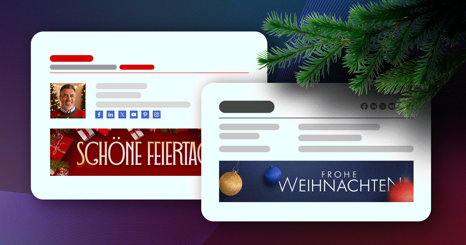 Zwölf festliche Banner für die Weihnachtstage