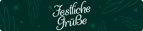 Immergrünes, festliches Banner mit Feiertagsgrüßen