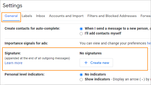 Signature mail gmail