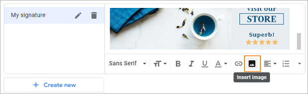 Add image to email signature in gmail