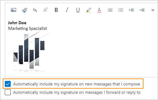 Automatically include signature in new messages