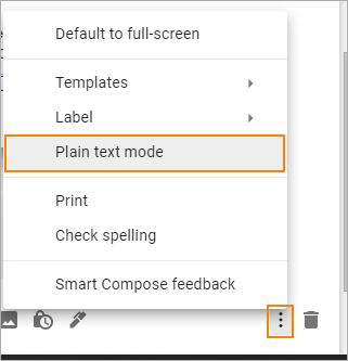 Turn off plain text mode in Gmail