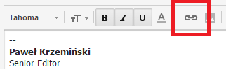 Gmail - Add hyperlink in email signature