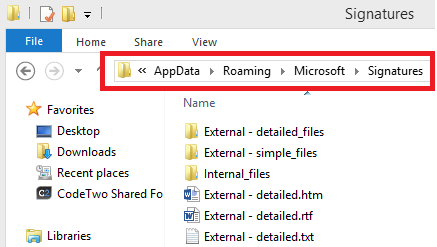 where is the signature file in outlook 2007 stored