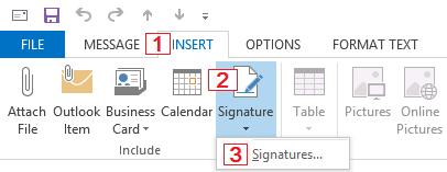 Accessing the Signatures and Stationery menu via the new message editor