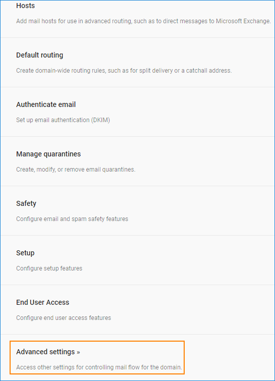 Google Workspace - advanced settings