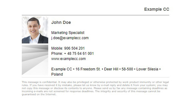 Corporate gray with photo placeholder left