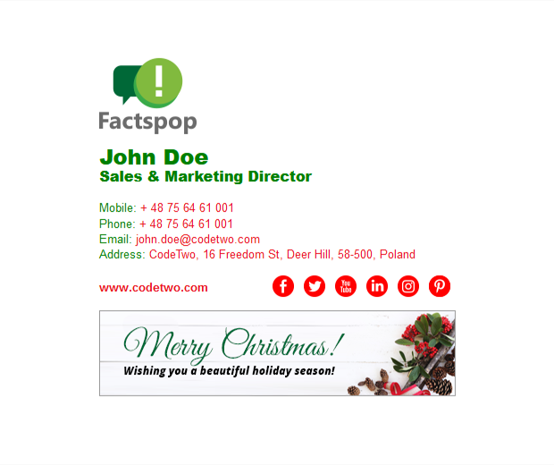 Free Christmas email signature template