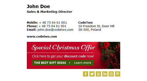Free Christmas email signature template