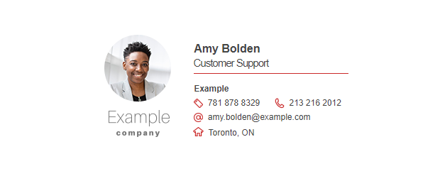 Corporate internal email signature example with photo