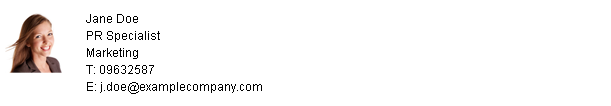 Intra-organizational email signature