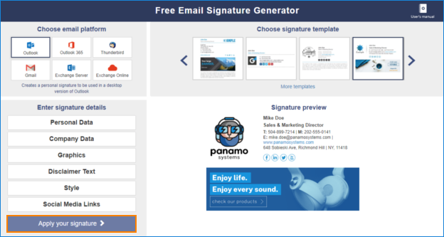 Create email signature on iOS-Email Signature Generator