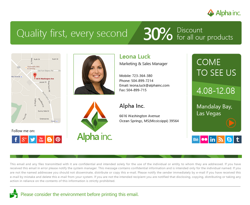 An example of an overwhelming business email signature