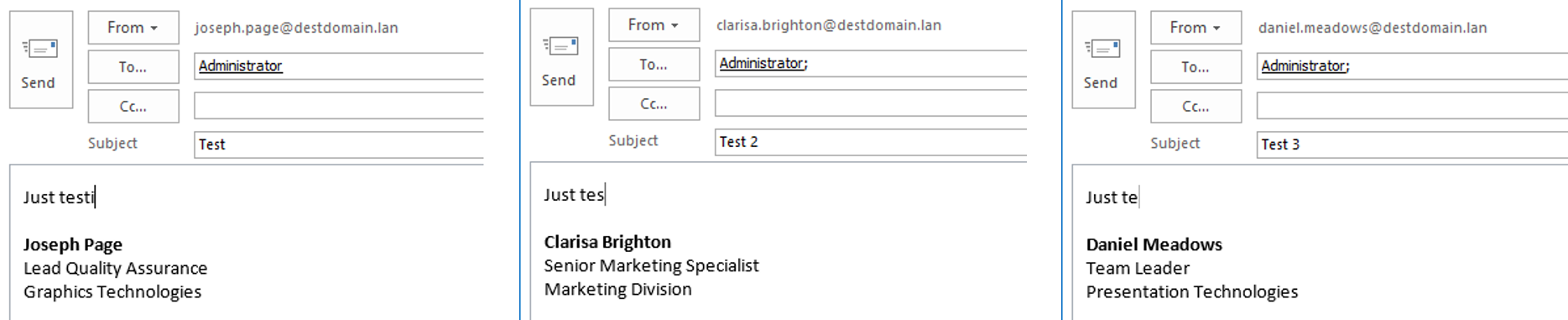 test mails