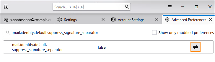 Turn of the signature separator