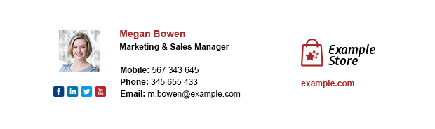 Sample email signature for branding & marketing