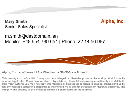 Simple email signature example