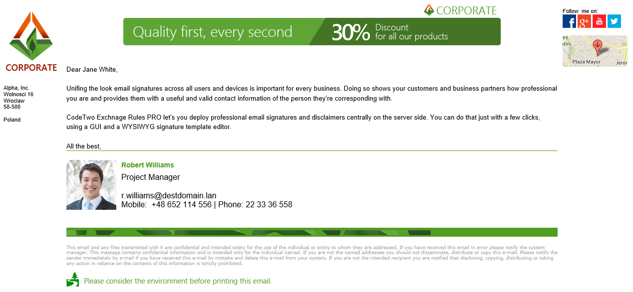 corporate email signature