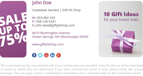 Black Friday email signature created in CodeTwo's application. 