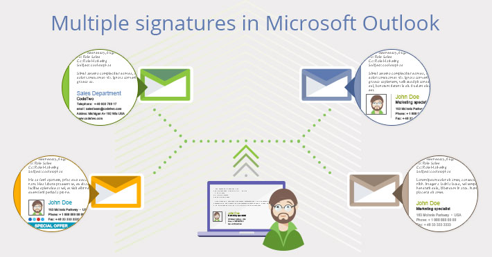 Multiple email signatures in Outlook.