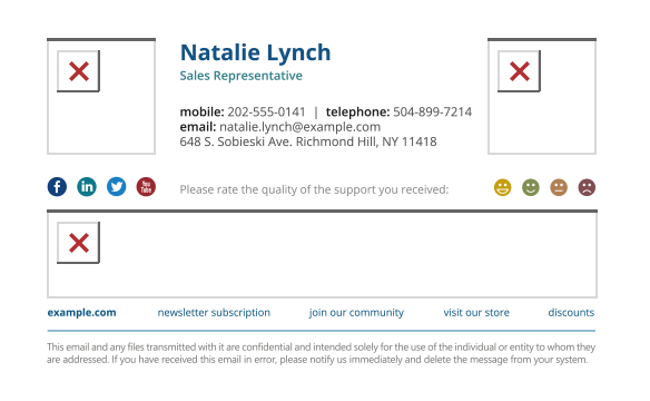 Limitations of Office 365 email signatures - images shown as blocked content
