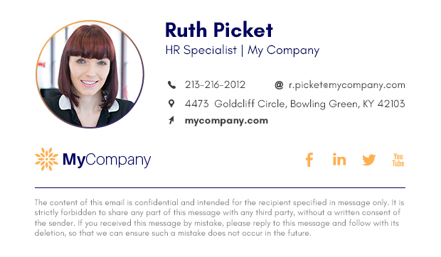 Human Resources email signature example