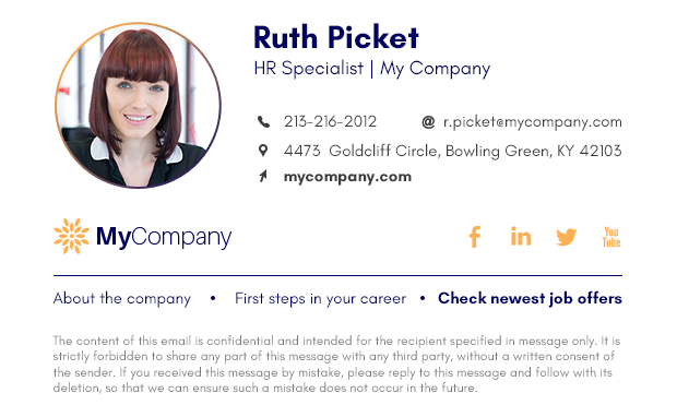 Human Resources email signature example