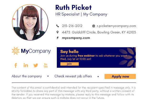 Human Resources email signature example