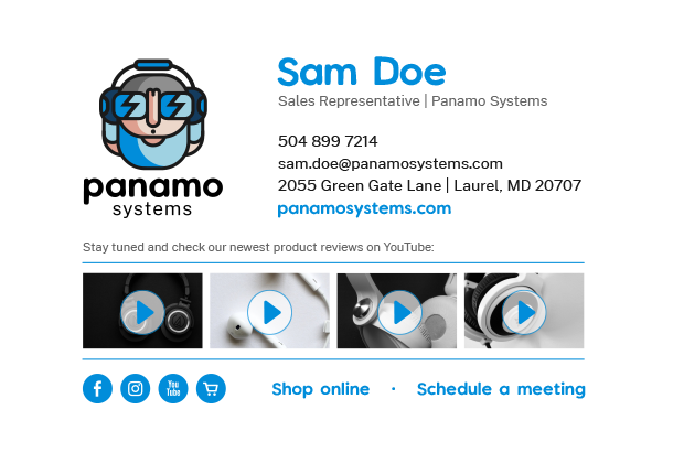 Sales email signature design example