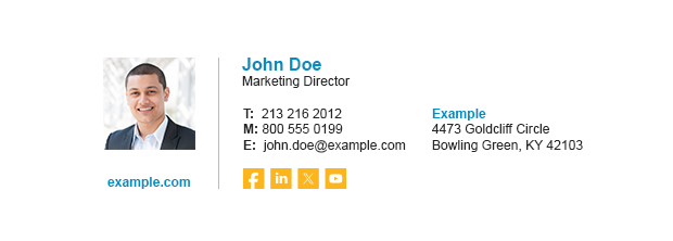 Contact details in a company email signature