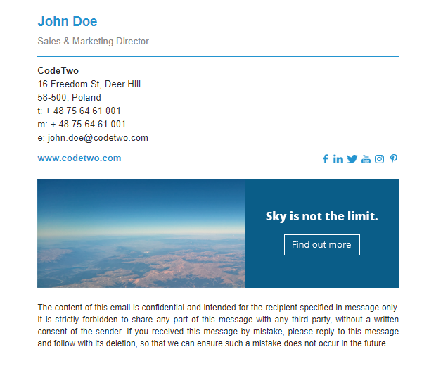 Visual harmony in email signatures