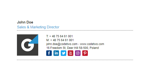 Visual harmony in email signature with company logo