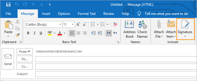 create signature in outlook