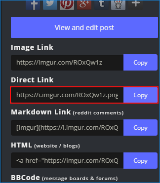 Direct image link in Imgur 3