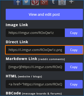 Direct image link in Imgur 3