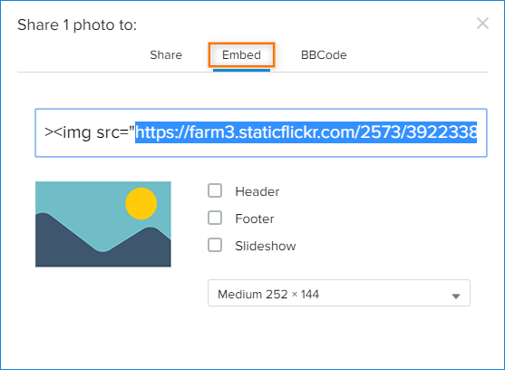 How to get a direct URL in Flickr