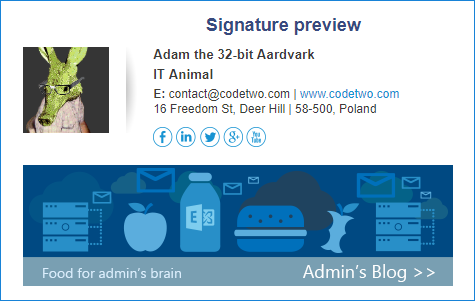 Free email signature generator - preview